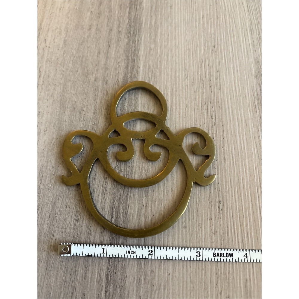 Vintage Brass Trivet Hot Plate 3.5" x 3.5" - Picture 4 of 4